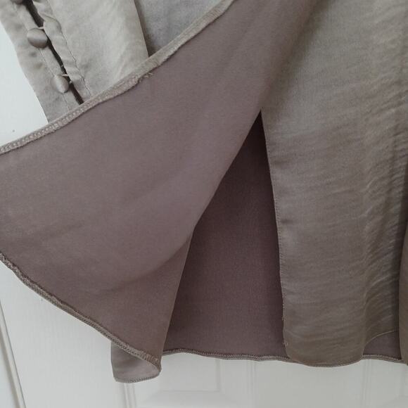 ASOS Design Satin High Shine Wrap Mini Dress Mink Size 4 NWT - Picture 11 of 13